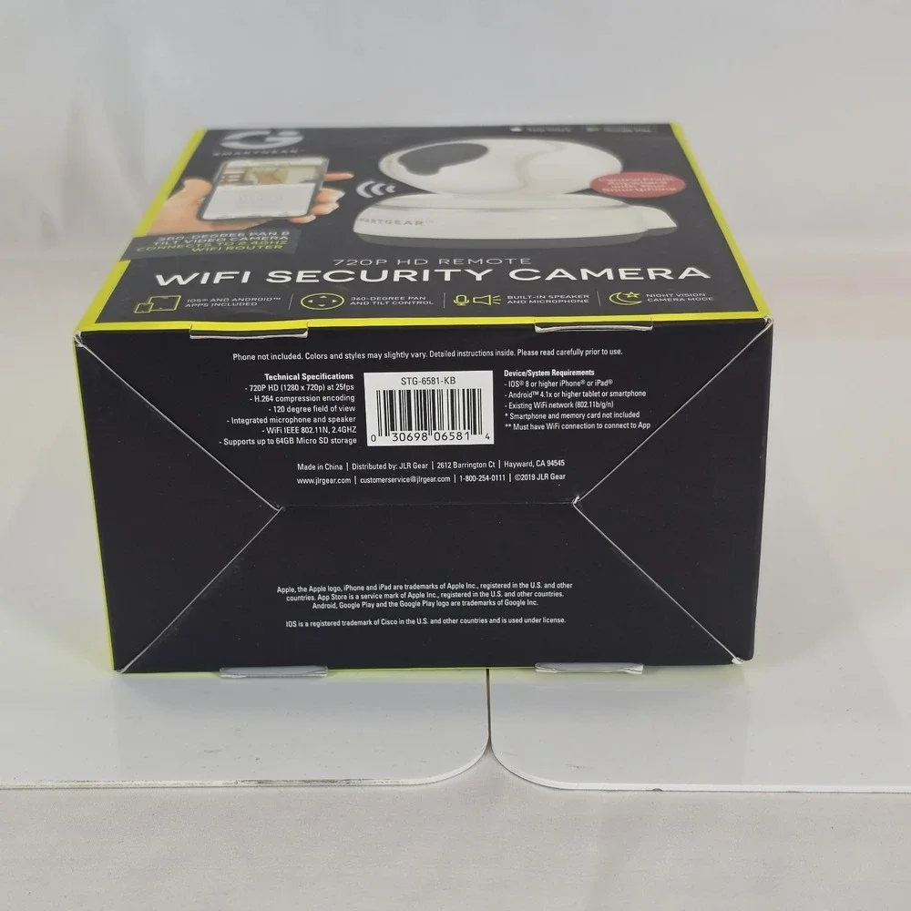 SmartGear STG-6581-KB 720P HD WiFi Security Camera 360 Pan Tilt Night Vision NOB